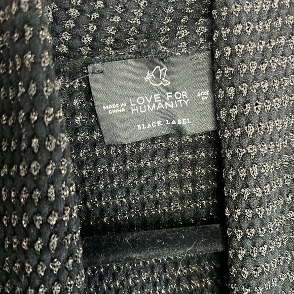 EUC Love for Humanity Black Gold Open Knit Cardigan sz M - Picture 2 of 7